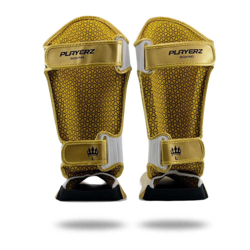 Playerz Power Shin Guards - White/Gold