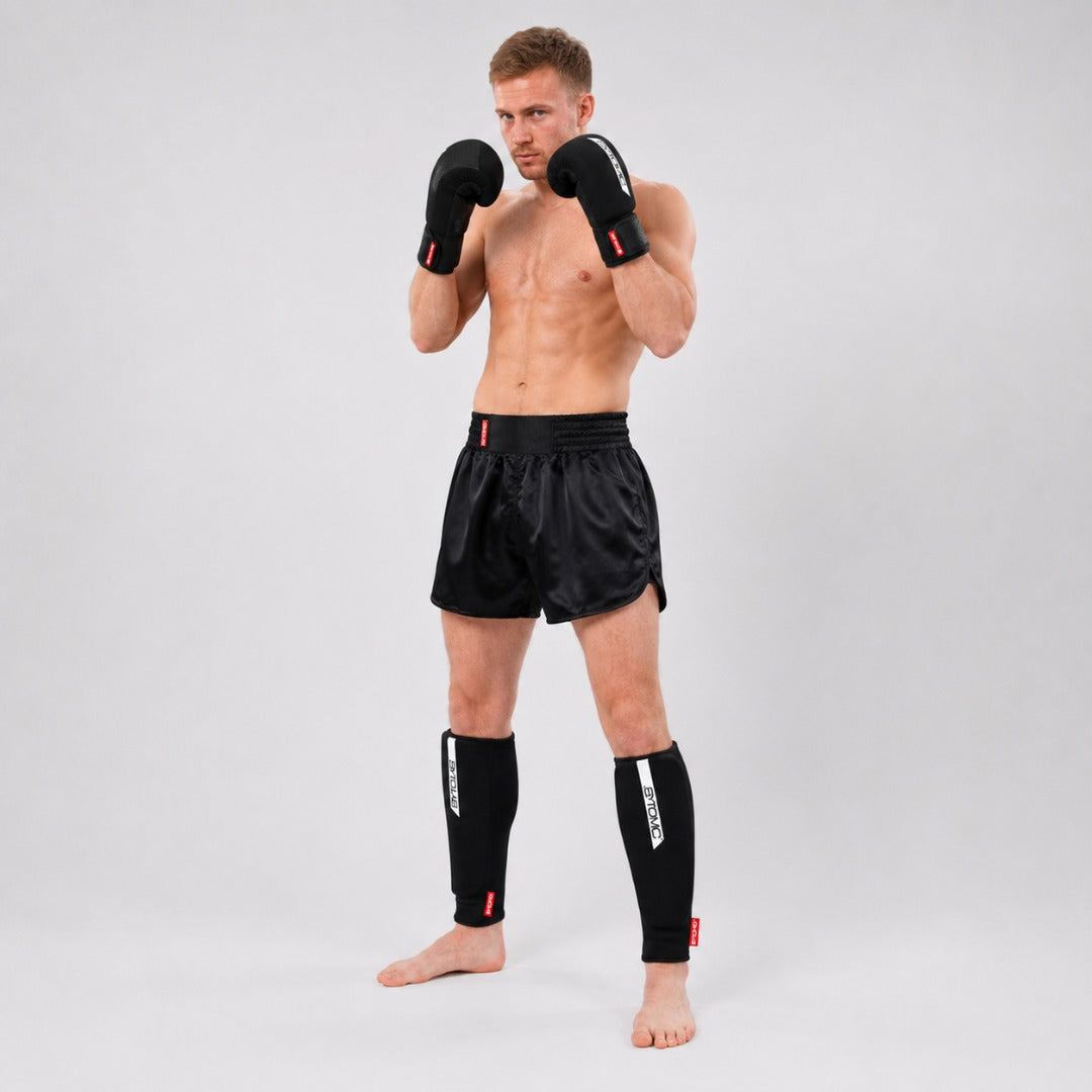 Black/White Bytomic Red Label Elasticated Shin Guards