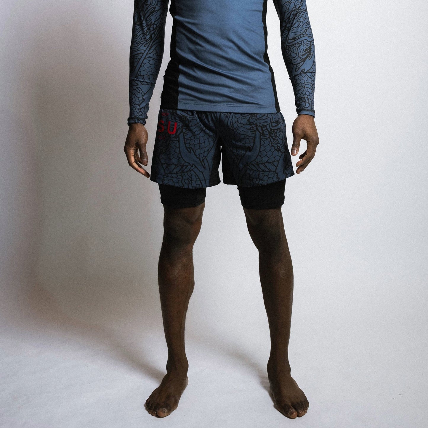 Fumetsu Dragon Slayer Dual Layer Shorts Blue/Black/Red
