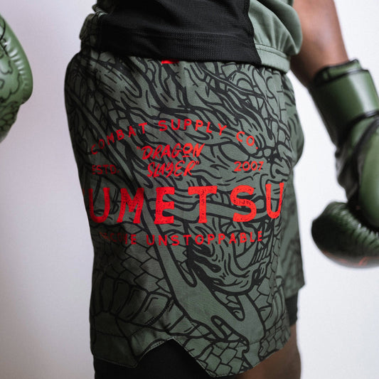 Fumetsu Dragon Slayer Dual Layer Shorts Khaki/Orange