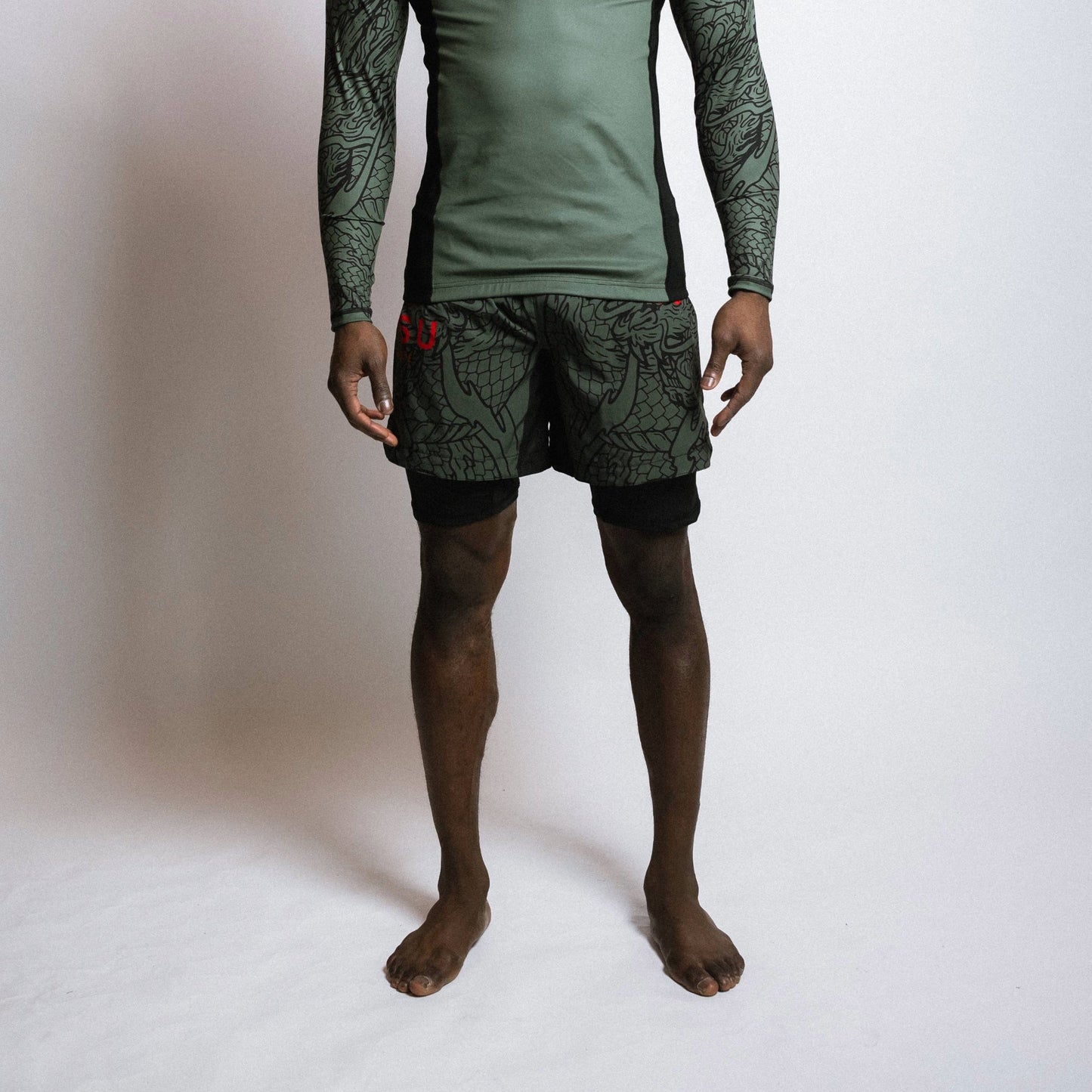 Fumetsu Dragon Slayer Dual Layer Shorts Khaki/Orange