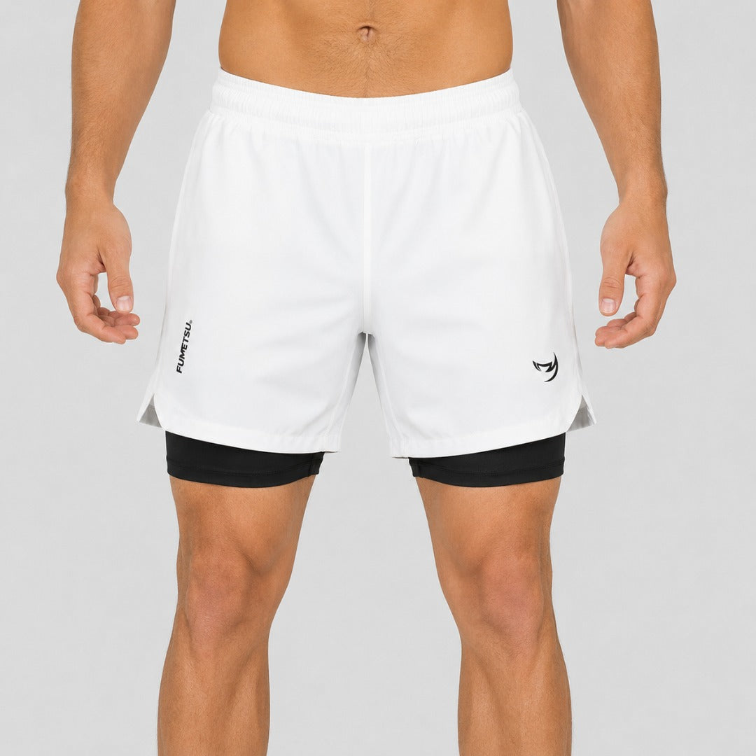White Fumetsu Origins Dual Layer Shorts