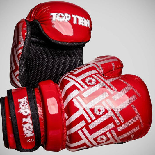 Red/White Top Ten Superlight Prism Glossy Pointfighter Gloves