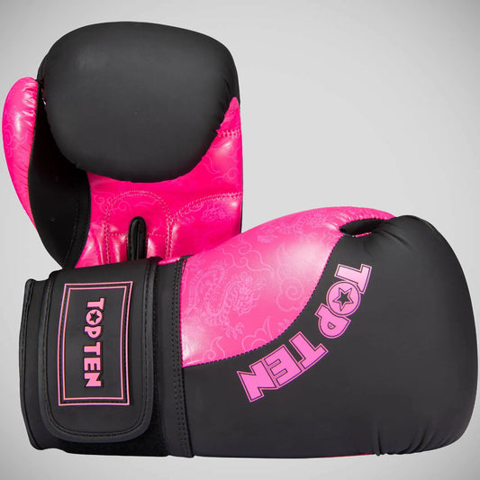 Top Ten Dragon Boxing Gloves Black/Pink