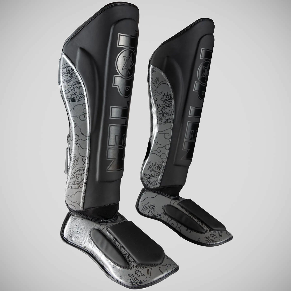 Top Ten Dragon Shin and Instep Guard Black/Grey