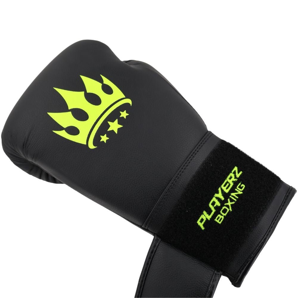 Playerz SparTech Boxing Gloves - Black/Neon