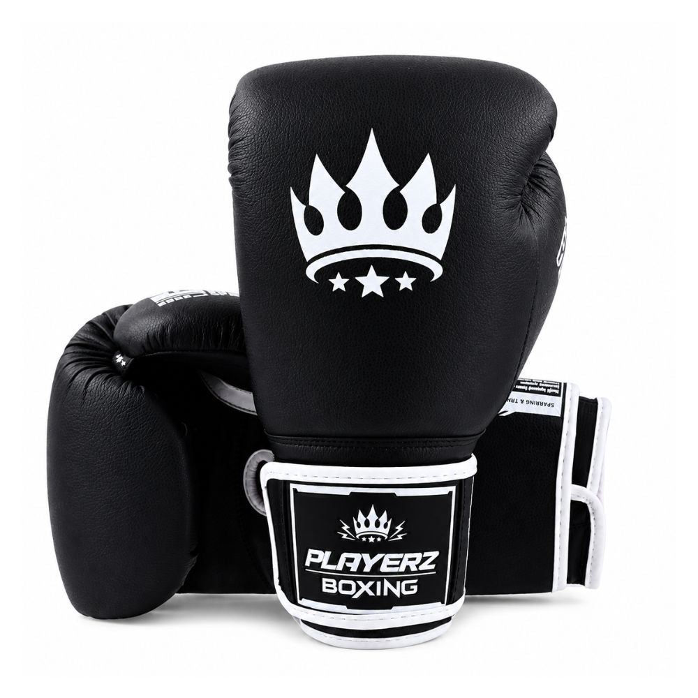 Playerz SparTech Boxing Gloves - Black/White