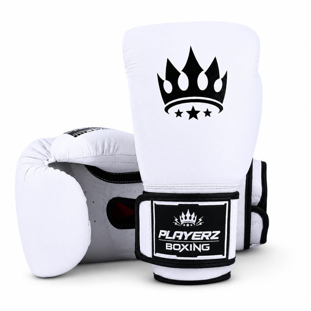 Playerz SparTech Boxing Gloves - White/Black